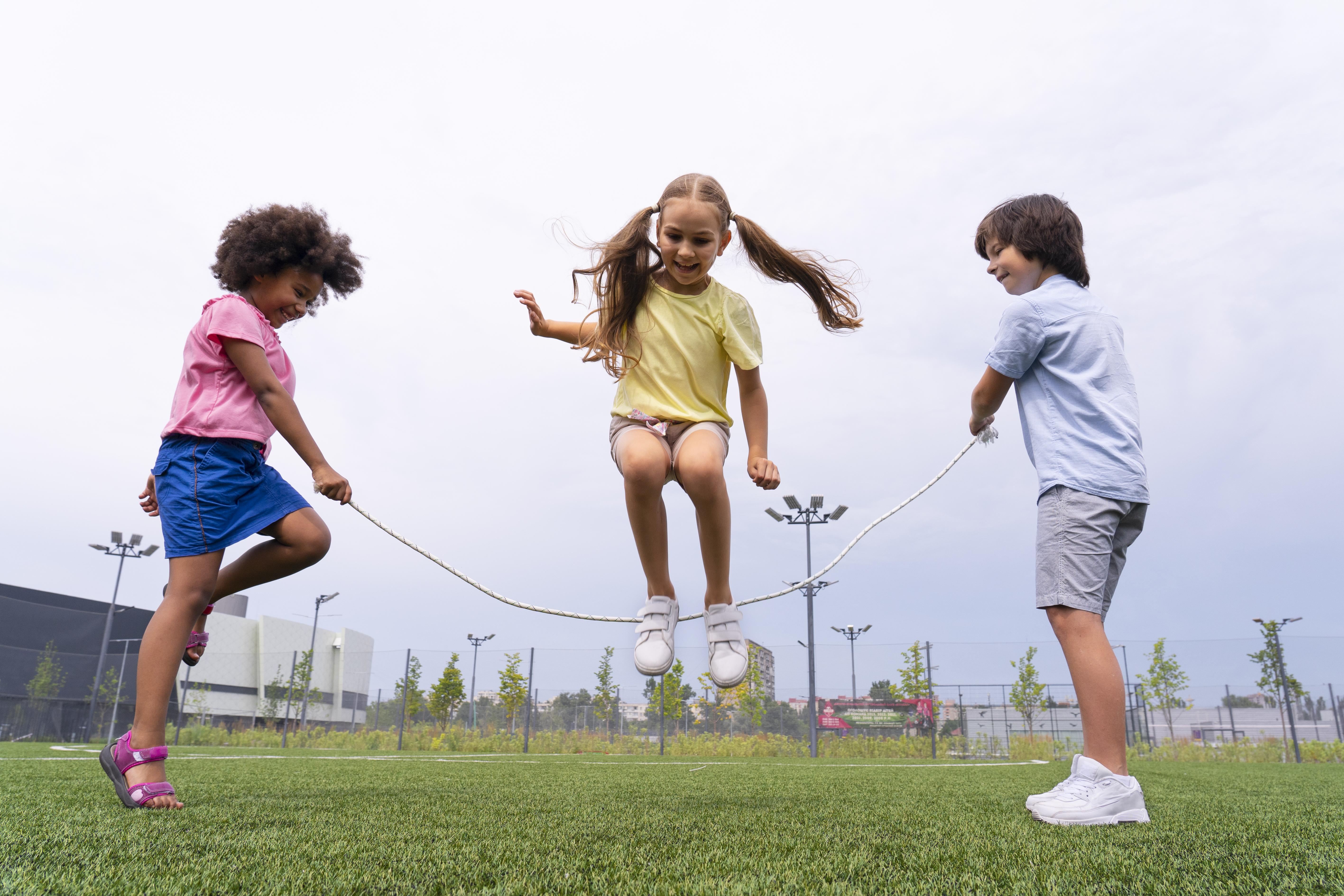Students playing outdoors